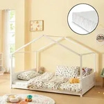 Hausbett Simo Mit Matratze 140x200cm Wei&szlig; [en.casa]