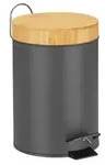 Relaxdays M&uuml;lleimer Bad, 3 L, Kosmetikeimer Absenkautomatik, Bambusdeckel,