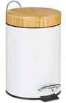 Relaxdays - M&uuml;lleimer Bad, 3 L, Kosmetikeimer Mit Absenkautomatik, Bambusdeckel,