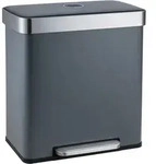 Svita Lt2x30 M&uuml;lleimer 60l Treteimer 2 F&auml;cher Mit Deckel Grau