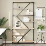 Vidaxl - B&uuml;cherregal Sonoma-eiche 91x36x176 Cm Holzwerkstoff Und Stahl