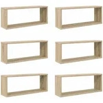 W&uuml;rfelregale 6 Stk. Sonoma-eiche 60x15x23 Cm Holzwerkstoff Vidaxl