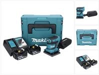 Makita Dbo 480 Rfj Akku Schwingschleifer 18 V 112 X 102 Mm + 2x Akku 3,0 Ah +