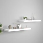 Schweberegale 2 Stk. Wei&szlig; 80x23,5x3,8 Cm Mdf Vidaxl