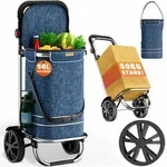 Monzana&reg; 3in1 Einkaufstrolley Alu 56l Klappbar 50 Kg Kugellager Abnehmbare Tasche