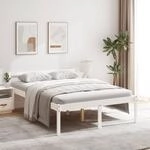 Seniorenbett Wei&szlig; 120x200 Cm Massivholz Kiefer Vidaxl