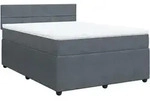 Boxspringbett Mit Matratze Dunkelgrau 140x200 Cm Samt Vidaxl
