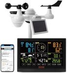 Vevor 7-in-1 Solarbetriebene Wlan-wetterstation, 7,5-zoll-farbdisplay,...