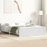 Bettgestell Mit Kopf- Und Fu&szlig;teil Wei&szlig; 140x190 Cm Vidaxl