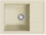 K&uuml;chensp&uuml;le Mit &Uuml;berlauf Oval Beige Granit Vidaxl