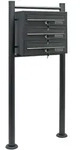 Wiltec - 3er Briefkastenanlage Anthrazit 512 X 270 X 1150 Mm, Standbriefkasten Mit 3