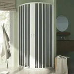 Rund-duschkabine In Pvc Faltduschkabine H 185 Mod. Sharp Zentral 90x90 Cm Radius 55