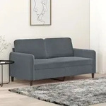 2-sitzer-sofa Dunkelgrau 140 Cm Samt - Vidaxl