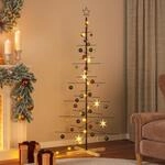 Vidaxl Metal Christmas Tree With Wooden Base Black 180 Cm