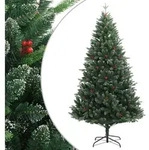 K&uuml;nstlicher Weihnachtsbaum Klappbar Mit Roten Beeren 180 Cm Vidaxl