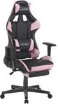 Beliani - B&uuml;rostuhl Schwarz/rosa Kunstleder H&ouml;henverstellbar Gaming Stuhl Drehbar