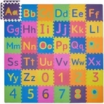 Relaxdays - Puzzlematte Abc Und Zahlen, 90 Teile, Spielmatte Kinder, Bxt: 180,5x180,5