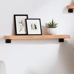 Wandregal Hellbraun 60x10x4 Cm Massivholz Eiche Behandelt Vidaxl