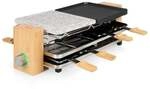 Raclette Pure 8, 8 Personen, Antihaftbeschichtet, Aluminium, Schwarz, Grau, Holz,