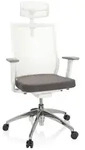 Profi B&uuml;rostuhl Aspen White Pro Grau/wei&szlig; Hjh Office