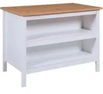 Inter Link - Julina Sideboard K&uuml;chen-&oslash;, 2 Ablagen Wei&szlig;, Artisan Eiche Dekor.