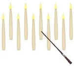 Schwebende Led Kerzen Warm Wei&szlig; Mit Zauberstab Fernbedienung - 10er Set - Stabkerzen