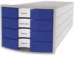 Han - Schubladenbox Impuls 4 Schubladen Din A4 Din C4 Polystyrol Geh&auml;usefarbe: