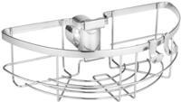 Edelstahl Duschstangencaddy Floresta Rund 26 X 8 X 15,5 Cm - Gl&auml;nzend, Silber