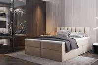 Palermo Boxspringbett 200x200 Mit Bettk&auml;sten H3 Matratze Hellbeige - Trada