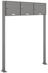 Al Briefkastensysteme - 3er Premium Standbriefkasten Ral 9007 Freistehend...