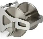 Relaxdays - Schlauchtrommel Metall, Schlauchaufroller Leer, Edelstahl & Aluminium,