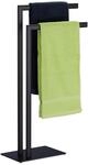Handtuchst&auml;nder Freistehend, 2 Stangen, Badezimmer, Stahl, Hxbxt: 81 X 49 X 20 Cm,