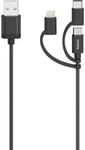 Hama 3in1 Usb Auf Micro-usb Kabel 0,75m Schwarz 480 Mbit/s