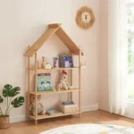 [en.casa] - Kinderregal Hamar&oslash;y Bambus In Hausoptik 137x90x30cm