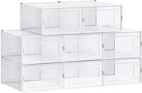 Set Aus 18 Stapelbaren Schuhkartons Aus Transparentem Kunststoff