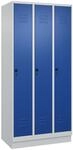 Garderobenschrank M.sockel H1950xb900xt500mm Lichtgrau/enzianblau 3 Abteile C+p