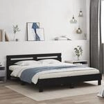 Bettgestell Mit Kopfteil Schwarz 200x200 Cm Holzwerkstoff Vidaxl
