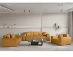 Sofaset Designersofa Celes Premium 3-2-1 In Stoff Scala Senfgelb