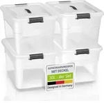 Aufbewahrungsbox Mit Deckel - Kunststoff Boxen Gro&szlig;, Stapelbar, Transparent - Box