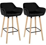 Clp - 2er Set Barhocker Grant Samt Schwarz