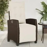 Gartensessel Mit Fu&szlig;teil Verstellbar Braun Poly Rattan - Vidaxl