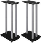 Vidaxl - Lautsprecher-st&auml;nder 2 Stk. Schwarz & Silbern Hartglas 3 S&auml;ulen