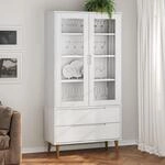 Vidaxl - Vitrinenschrank Molde Wei&szlig; 90x35x175 Cm Massivholz Kiefer
