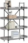 Vidaxl - B&uuml;cherregal 4 B&ouml;den Grau Sonoma 100x33x145,5 Cm Holzwerkstoff