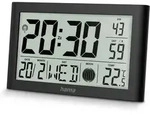Hama - Digitale Wanduhr (dcf-funkuhr Mit Thermometer, Wecker, 2 Alarme,