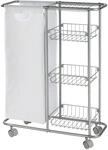 Sammelwagen Slim, 3 Etagen, Abnehmbarer Sack, Grau, Pulverbeschichtetes Metall Grau,
