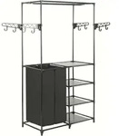Vidaxl Kleiderst&auml;nder Stahl Und Vliesstoff 87x44x158 Cm Schwarz