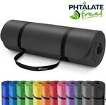 Tresko&reg; Yogamatte Fitnessmatte Gymnastikmatte Pilates 185x60x1,0cm Schwarz