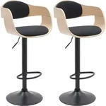 2er Set Barhocker Kingston Natura/schwarz Stoff