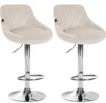 Clp - 2er Set Barhocker Lazio Samt Creme Chrom